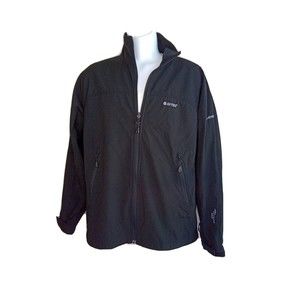 Hi Tech Proof 10000 Mens Black L Softshell Wind /Rain Resistant Full Zip Jacket